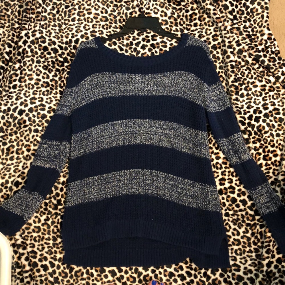 Blue and white sweater